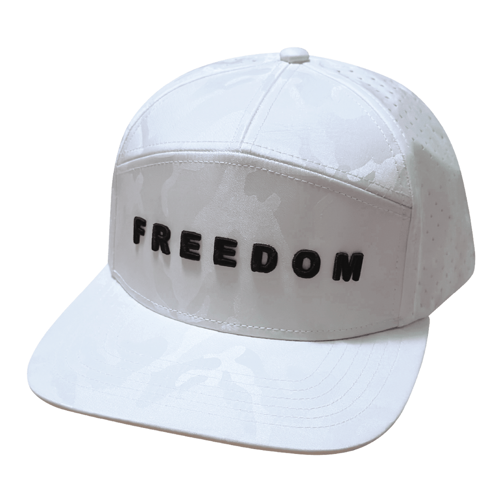 FREEDOM Hat - White Camo - Flat Bill - Laser Mesh
