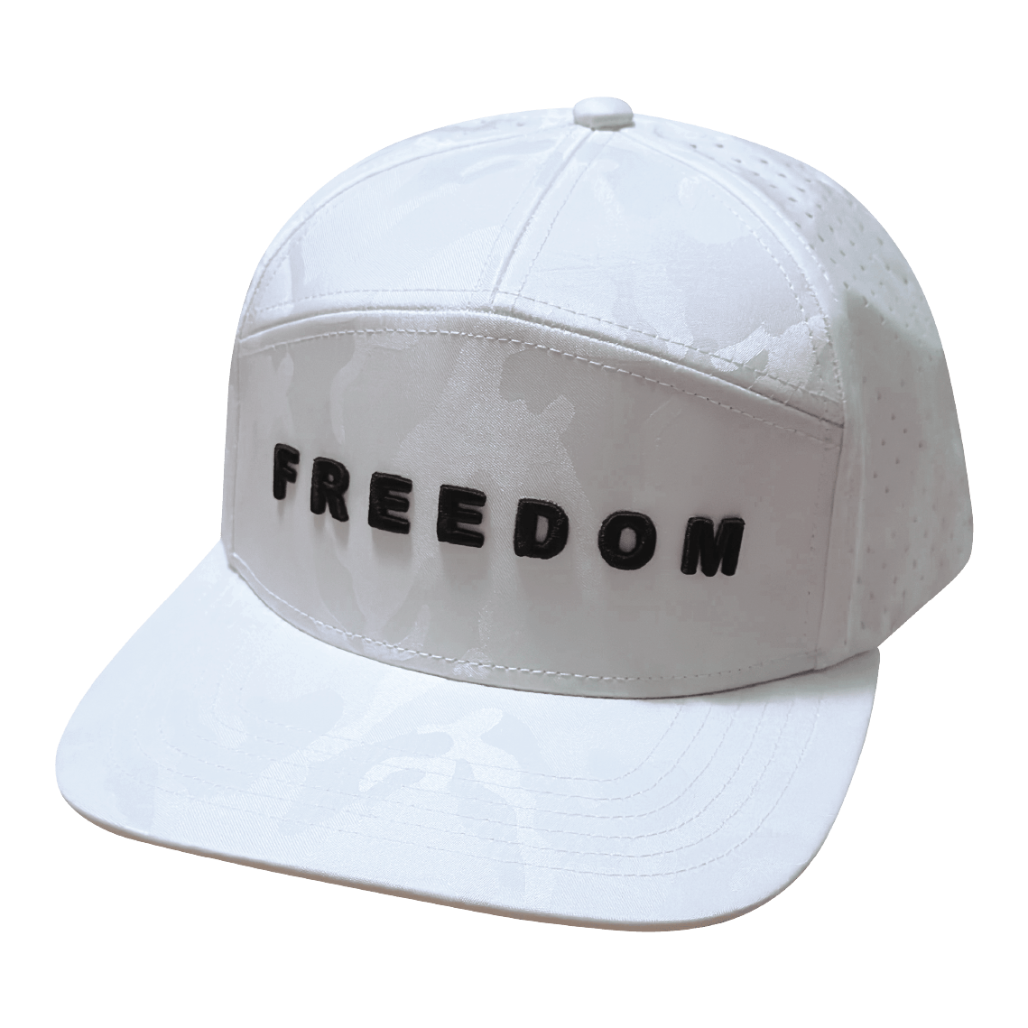 FREEDOM Hat - White Camo - Flat Bill - Laser Mesh